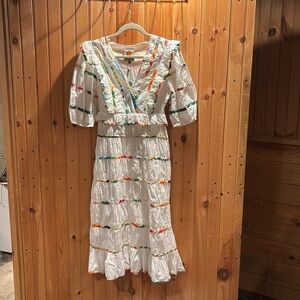 New FARM RIO embroidered tiered dress